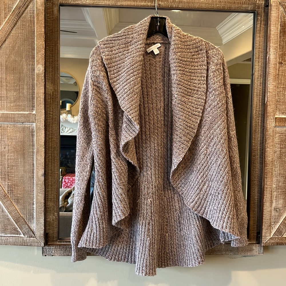 Sweater New York & Company Mauve Chunky Cardigan Wool Acrylic Oversized XS Women